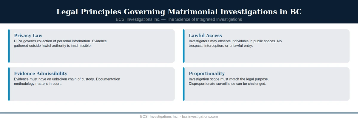 What a matrimonial investigation can document, criteria cards